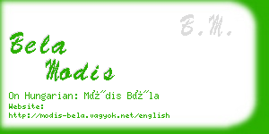 bela modis business card